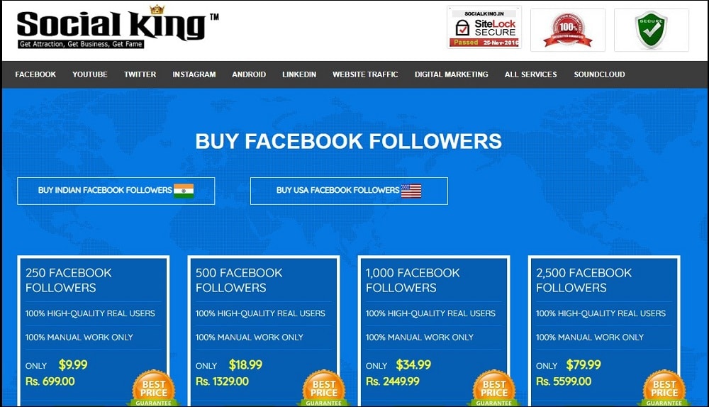 Buy Facebook Followers for SocialKing