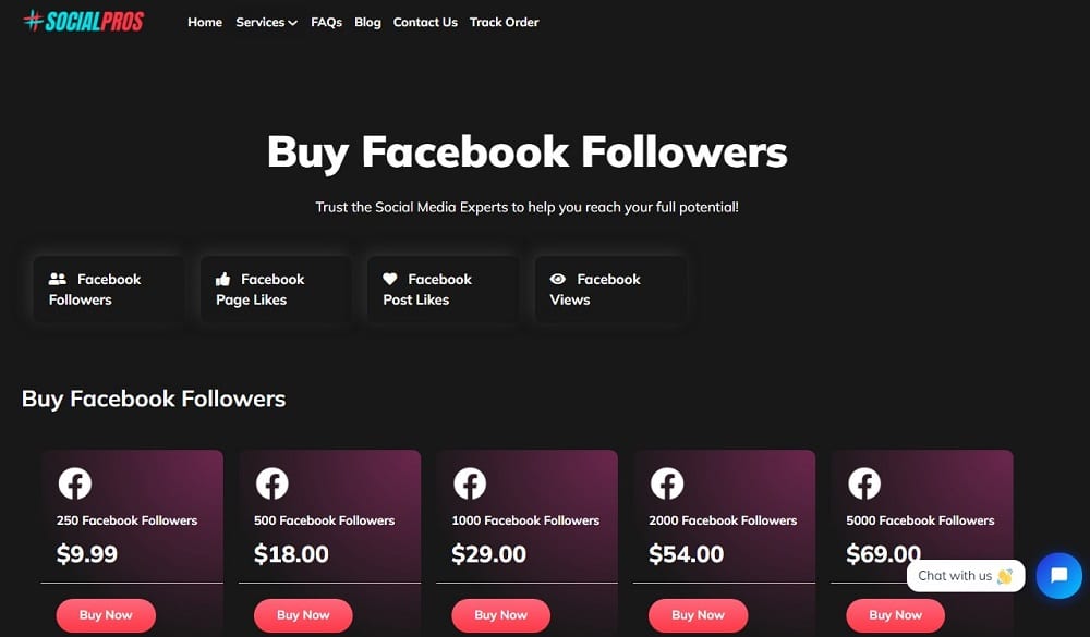Buy Facebook Followers for SocialPros