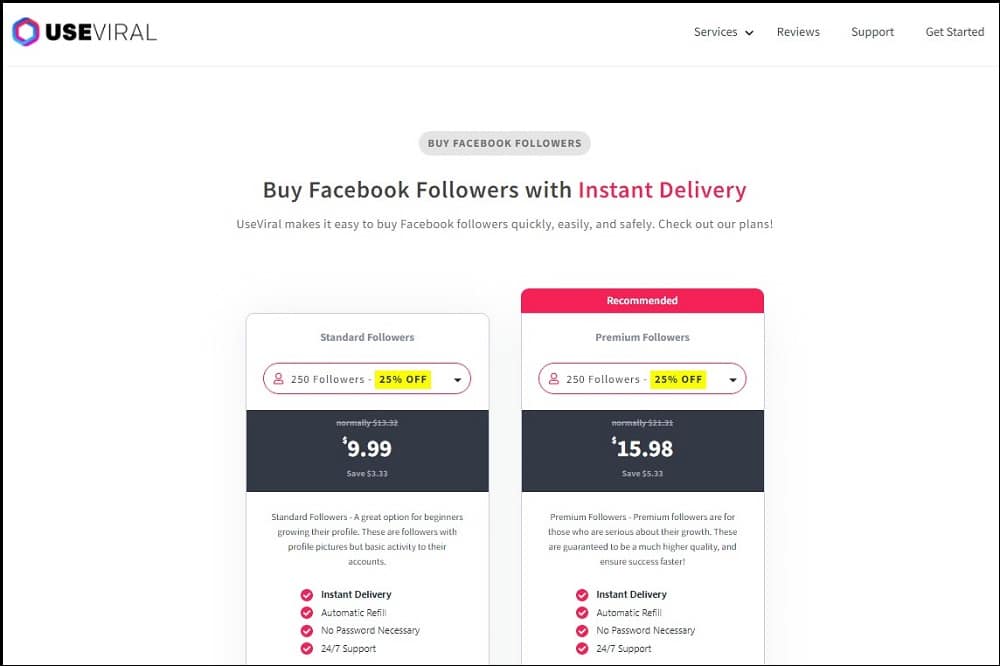 Buy Facebook Followers for UseViral