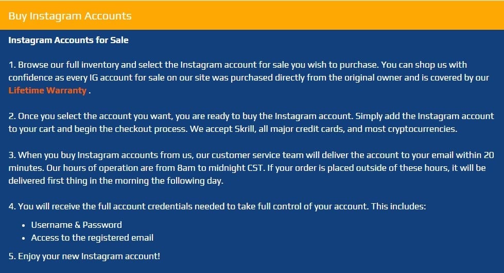 Buy Instagram Accounts for Account Warehouse