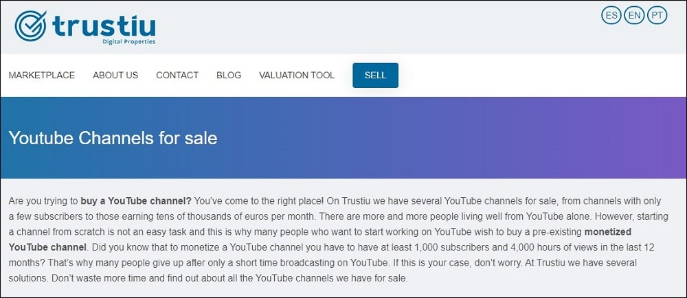 Buy Monetized You Tube Channels for Trustiu