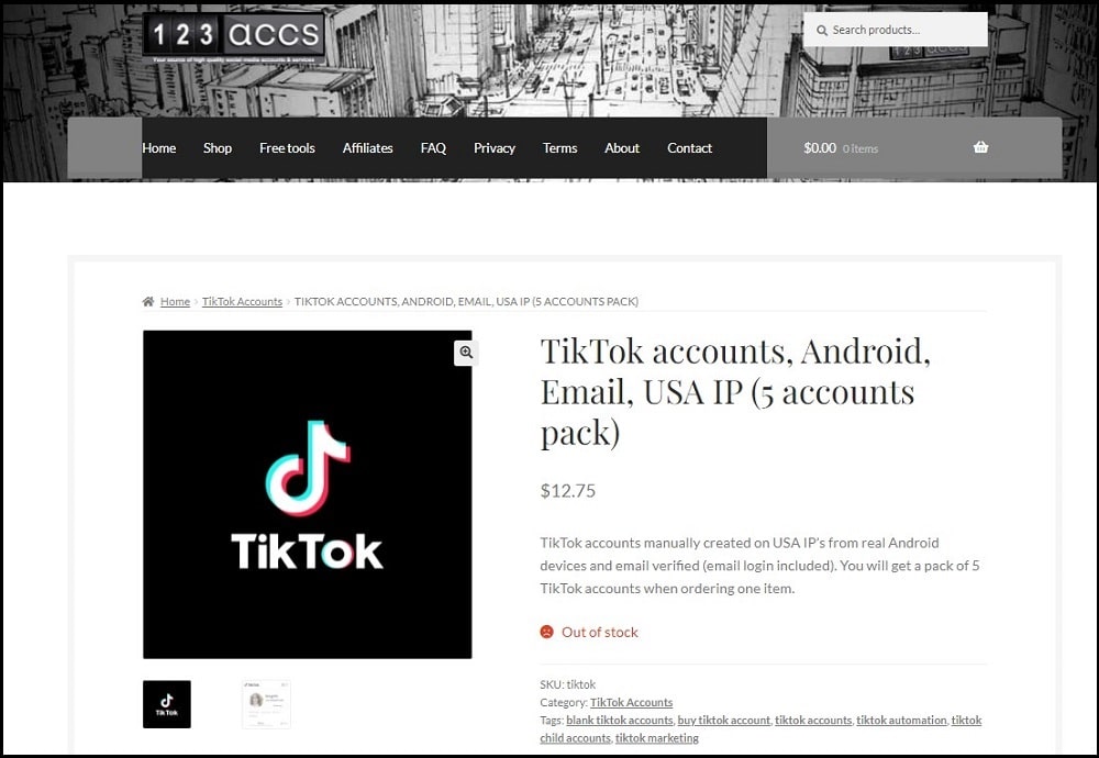 Buy Tik Tok Account for 123accs