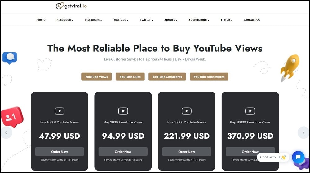 Buy YouTube Views for GetViral io