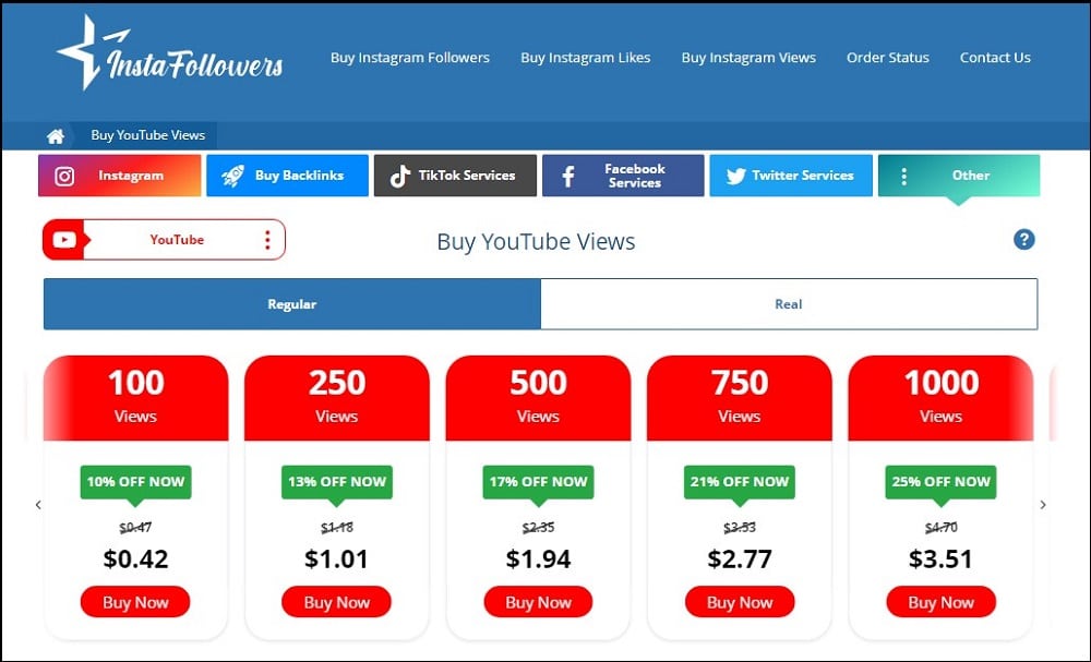 Buy YouTube Views for Instafollowers
