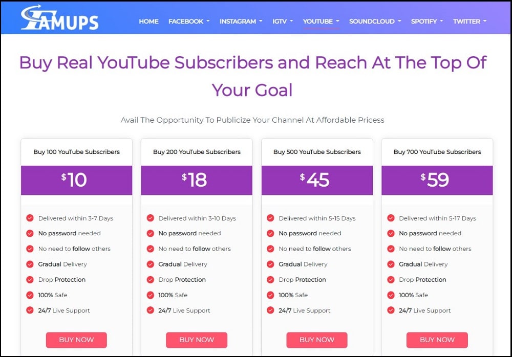 Buy YouTube Subscribers on Famups