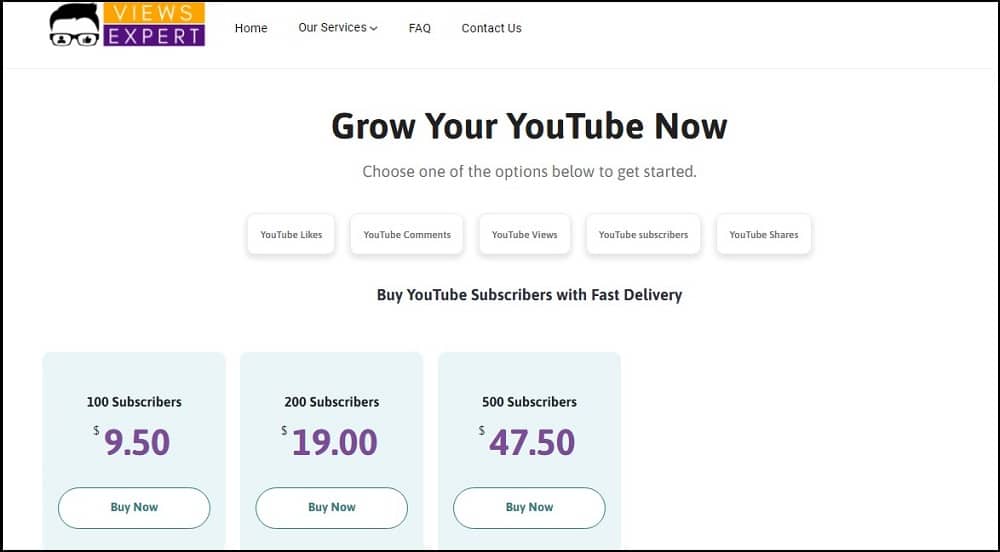 Buy YouTube Subscribers on ViewsExpert