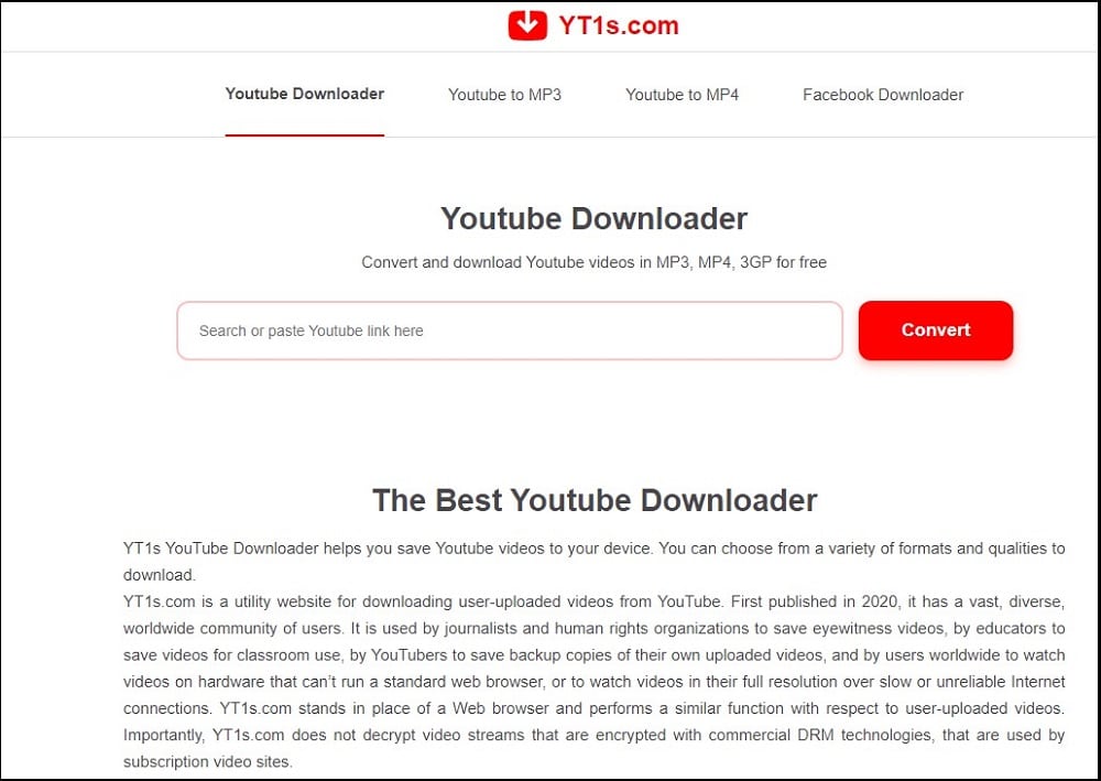 YT1s one the Best YouTube Video Downloaders