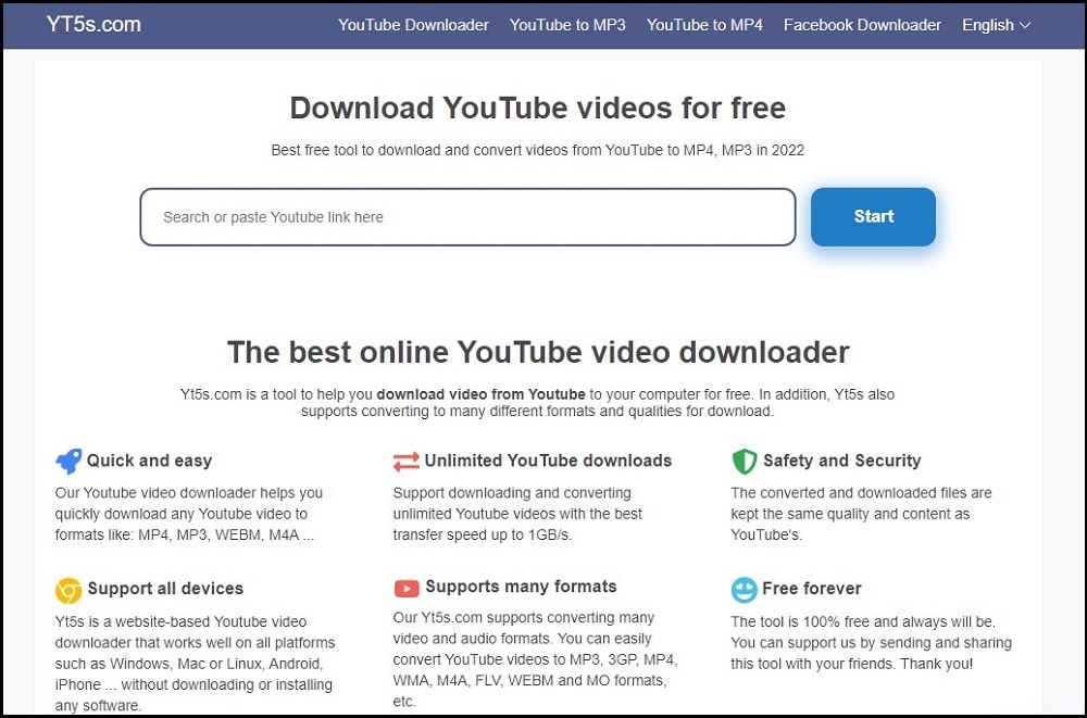 YT5s one the Best YouTube Video Downloaders