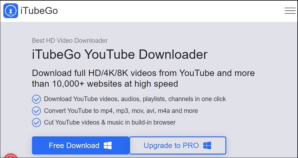 iTubeGO one the Best YouTube Video Downloaders