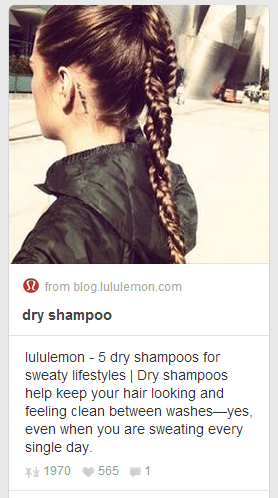 Dry Shampoo Pin by Lululemon