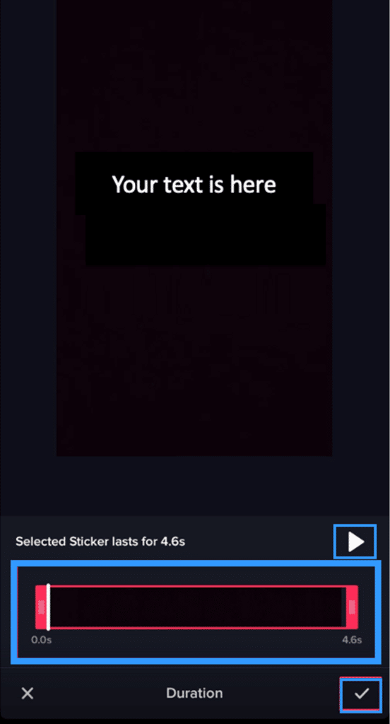 choose when the text should appear