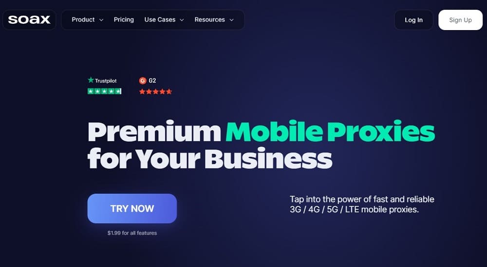 Soax Premium Mobile Proxies for Your business